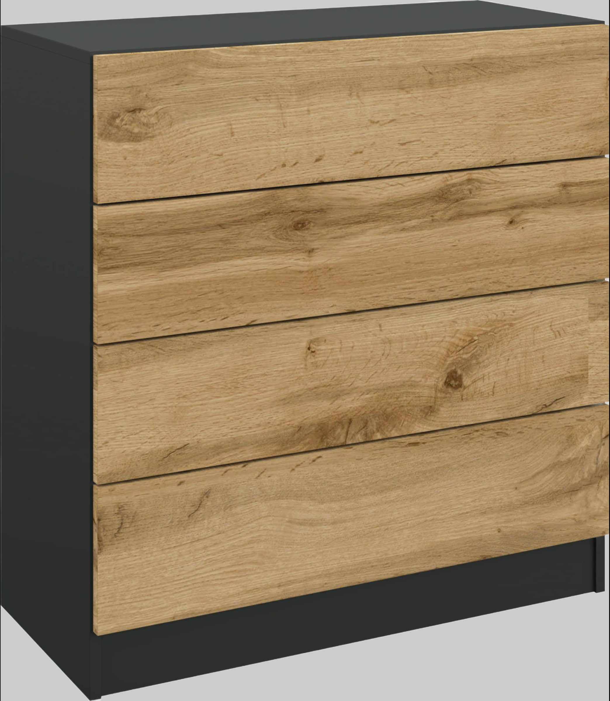 Kommoden & Sideboards borchardt Mu00F6bel Borchardt Möbel Kommode »Vaasa«, 76 cm Breite, 4 Schubkästen, Push-to-Open, weiß matt – modernes Design mit praktischem Stauraum schwarz ma