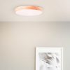 Lampen BreLight BreLight Slimline LED Wandleuchte | CCT Farbtemperatur 3000K-6500K | Dimmbar mit Fernbedienung | Timer & Nachtlichtfunktion | 50cm Durchmesser | 3800 Lumen | Holz/Weiß Design