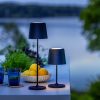 Brilliant Kaami LED Außen-Tischleuchte 2er-Set | 37cm Pilzdesign | 310 Lumen Warmweiß | Touch-Dimmer 3-Stufen | USB-Akku 20h | IP44 Wetterfest | Ideal für Garten, Balkon & Terrasse schwarz matt Brilliant Lampen