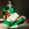Creative Deco Aufbewahrung Creative Deco XL Holzkiste mit Deckel – Große Aufbewahrungsbox 40x30x14 cm | Massivholz Erinnerungsbox für Baby, DIY & Deko | Sicher abgerundete Kanten Grün