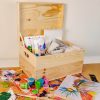 Creative Deco Creative Deco XXL Holzkiste mit Deckel 40x30x24 cm - Massivholz Aufbewahrungsbox mit Griffen & Scharnieren für Baby-Erinnerungen, DIY & Deko Natur Aufbewahrung