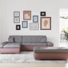 DOMO collection Ecksofa »Moric« L-Form 300x172x80 cm – XXL Wohnlandschaft mit Bettfunktion & verstellbaren Armlehnen | Hochwertige Cord Bezüge beere/grau Sofas DOMO collection