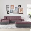 DOMO collection Sofas DOMO collection Ecksofa »Moric« L-Form 300x172x80 cm – XXL Wohnlandschaft mit Bettfunktion & verstellbaren Armlehnen | Hochwertige Cord Bezüge grau/beere