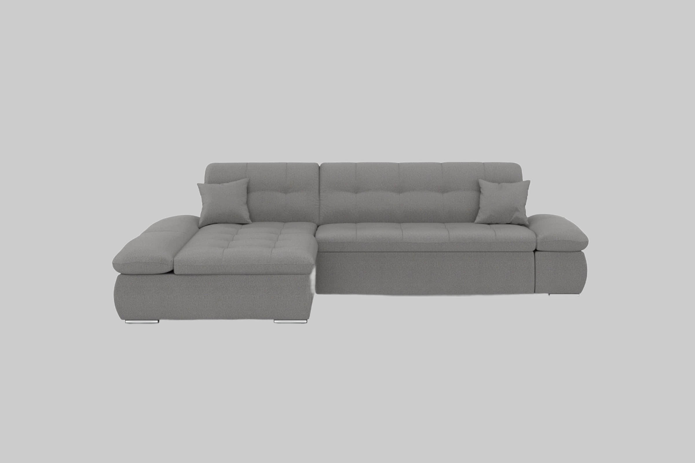 Sofas DOMO collection DOMO collection Ecksofa »Moric« L-Form 300x172x80 cm – XXL Wohnlandschaft mit Bettfunktion & verstellbaren Armlehnen | Hochwertige Cord Bezüge dunkelgrau