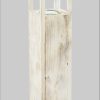 Dekoration Dekoleidenschaft Dekoleidenschaft Windlichtsäule "Shabby-Charme" aus Pappelholz | Weiß gekalkt | Mit Glas-Einsatz | 50cm oder 70cm Höhe | Rustikale Deko-Säule für Kerzen & Windlichter