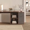 FMD Tische FMD AUGSBURG Corner Desk - Multifunctional Home Office Solution with Storage (117/148cm) in Brown/Old-Style Steel or Gray/Concrete-White old-style/