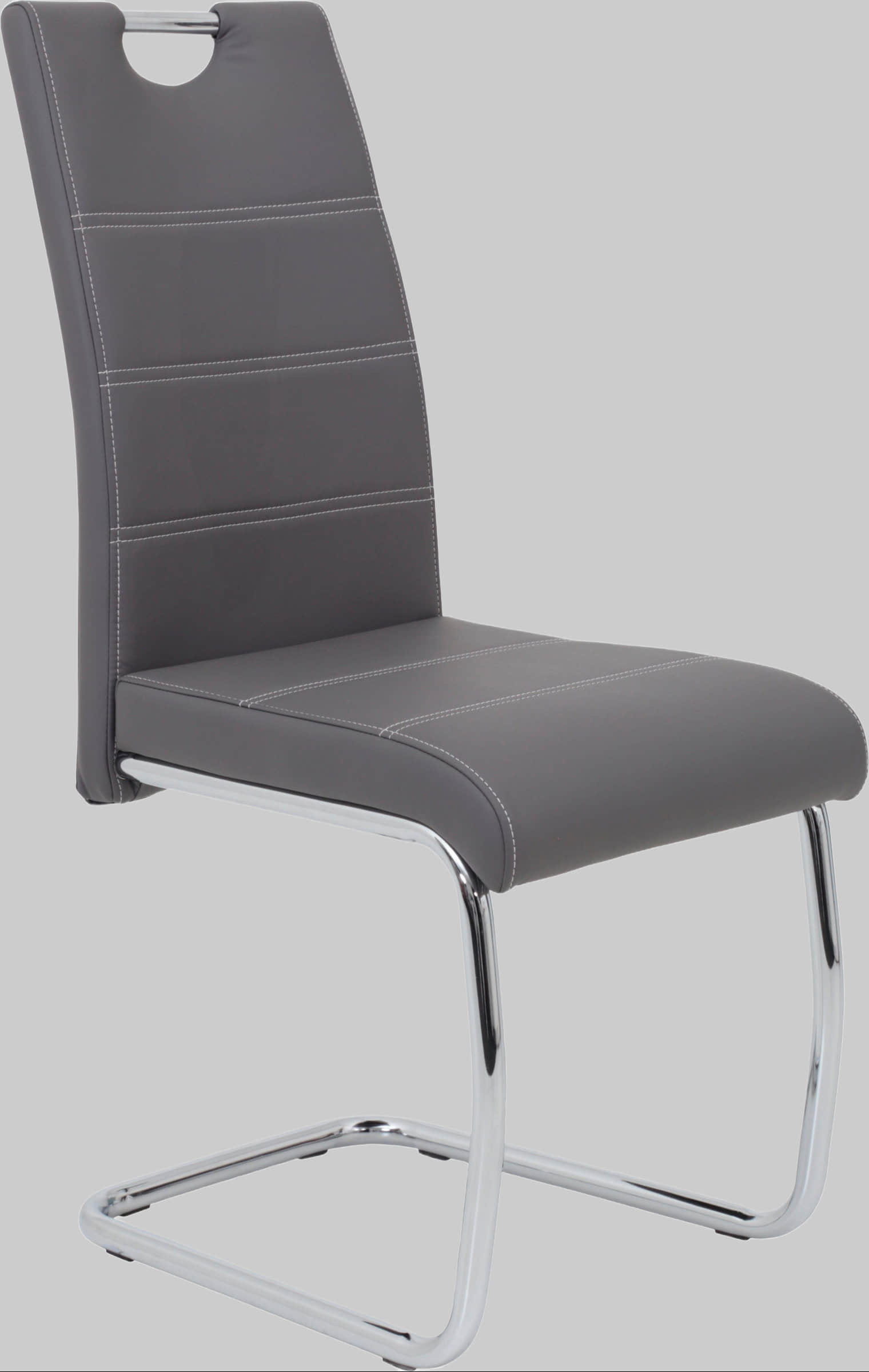 Stühle HELA HELA Freischwinger FLORA S 2er Set - Vintage Anthracite Dining Chairs with Chrome Frame | 120kg Capacity Grau