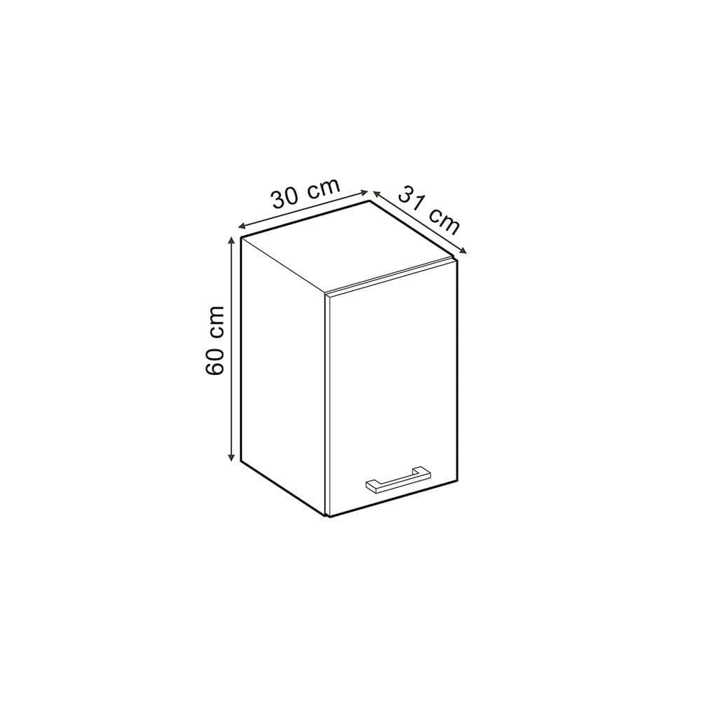 Hängeschrank R-Line Anthrazit 20 cm | Vicco | Hochwertiger Küchenoberschrank mit Melaminharzbeschichtung | 20x60x29 cm Blau-Grau Schränke Vicco