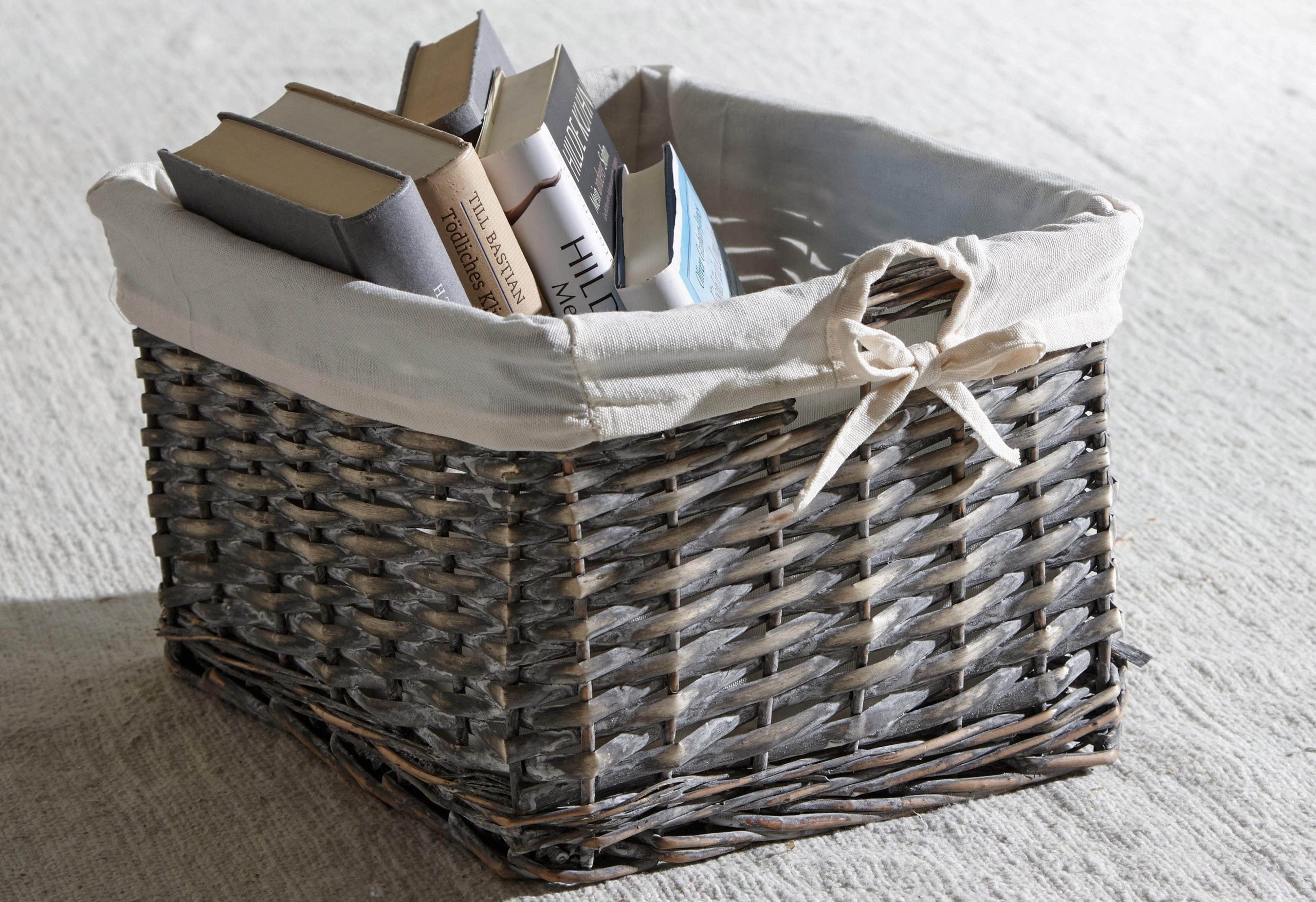 Aufbewahrung Home affaire Home affaire California Rattan Storage Basket - 30cm Wide Woven Organizer (1-Piece or 2-Set) | Natural Home Decor
