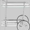 Aufbewahrung Home affaire Home affaire Chrome & Glass Serving Cart - Dual Shelves w/Bottle Holder - 60x40x85cm - Versatile Kitchen/Dining Utility Cart