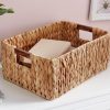 Home affaire Home affaire Flechtkorb Woven Storage Basket - 39x27x16cm Water Hyacinth Organizer with Handles Aufbewahrung
