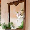Home affaire Home affaire 'Klera' Solid Pine Mirror - 81 cm Wide FSC®-Certified Rustic Wall Decor with Decorative Carvings dunkelbraun Dekoration