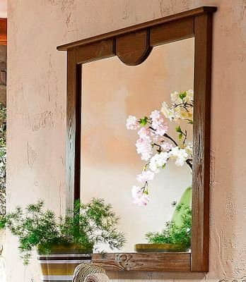 Home affaire Home affaire 'Klera' Solid Pine Mirror - 81 cm Wide FSC®-Certified Rustic Wall Decor with Decorative Carvings dunkelbraun Dekoration