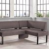 Sitzbänke Home affaire Home affaire 'Oliver' Corner Bench with Metal Frame | Cord Upholstery Kitchen/Dining Bench | Left-Hand Extended Design | OTTO's Choice dunkelbrau