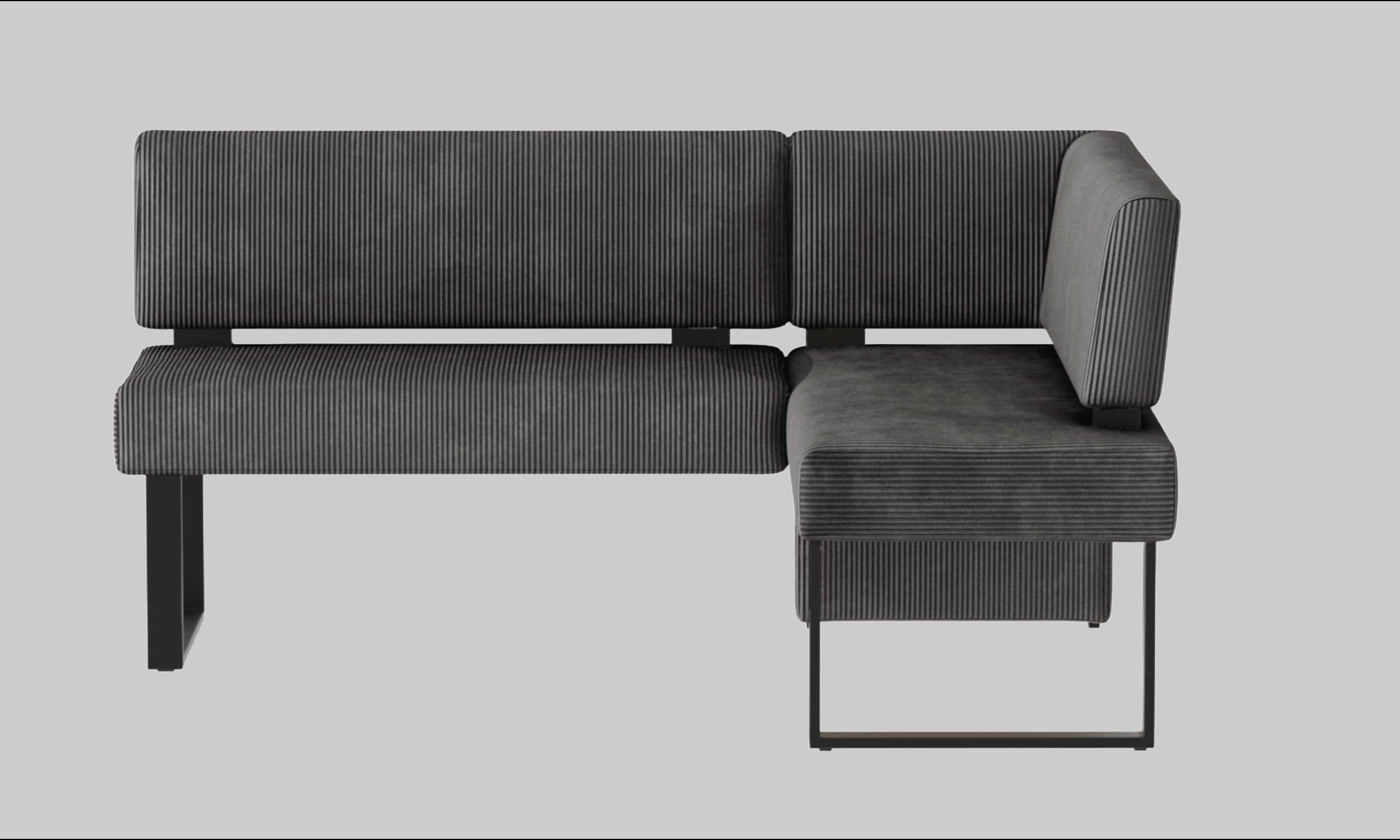 Home affaire 'Oliver' Corner Bench with Metal Frame | Cord Upholstery Kitchen/Dining Bench | Left-Hand Extended Design | OTTO's Choice dunkelgrau Sitzbänke Home affaire