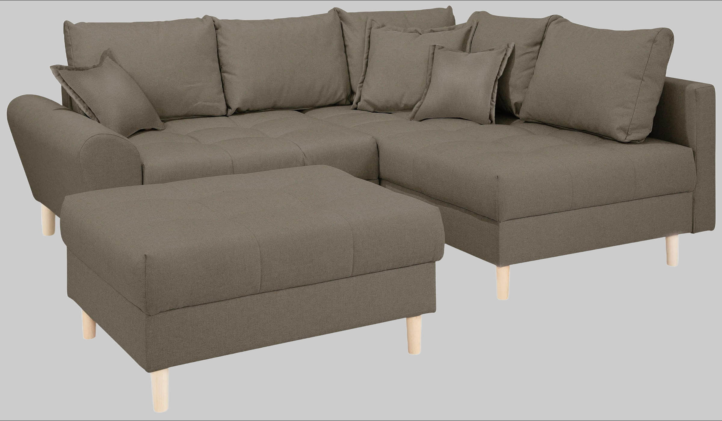 Home affaire Home affaire 'Rice' L-Shaped Corner Sofa Set with Reversible Ottoman | Bonnell Spring Core | FSC® Certified Frame | Includes Back Cushions | Left/Right Configurable macchiato Sofas
