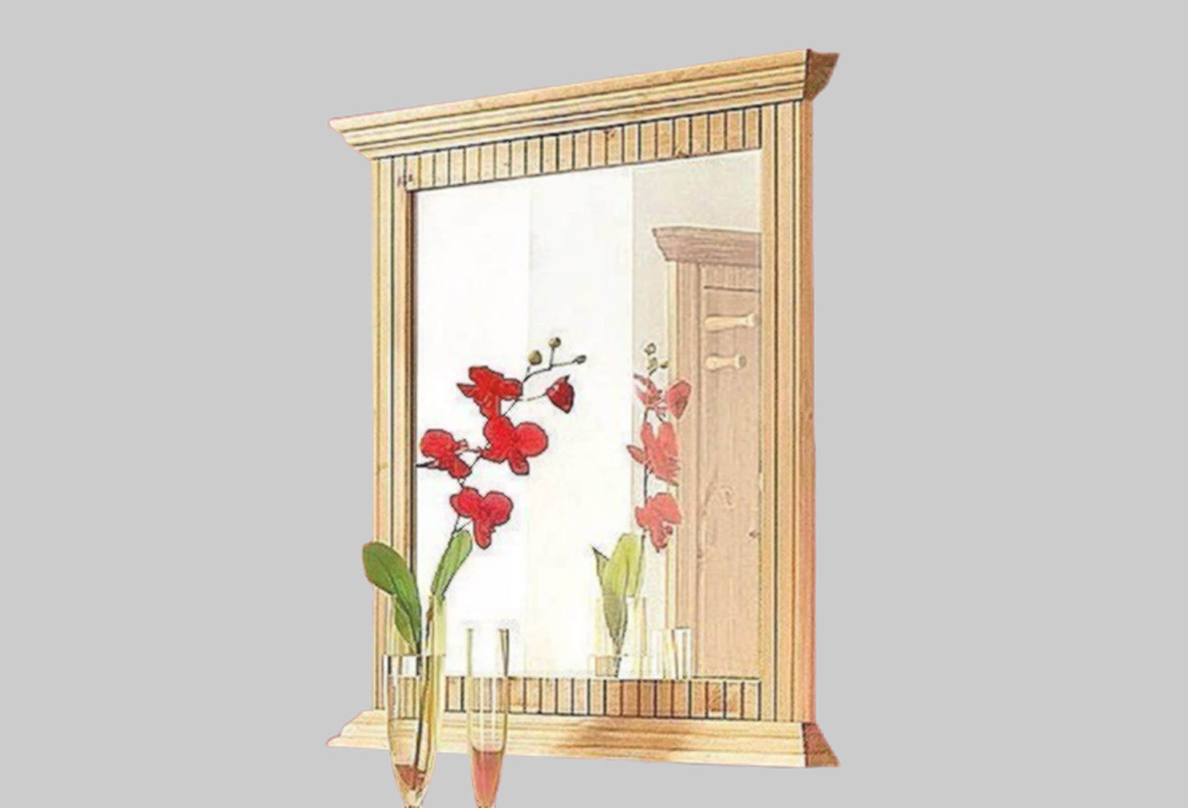 Dekoration Home affaire Home affaire Spiegel 'Rustic' | Massivholz-Wandspiegel aus Kiefer (78 cm Breite) mit dekorativen Fräsungen im Landhausstil – FSC®-zertifiziert natur
