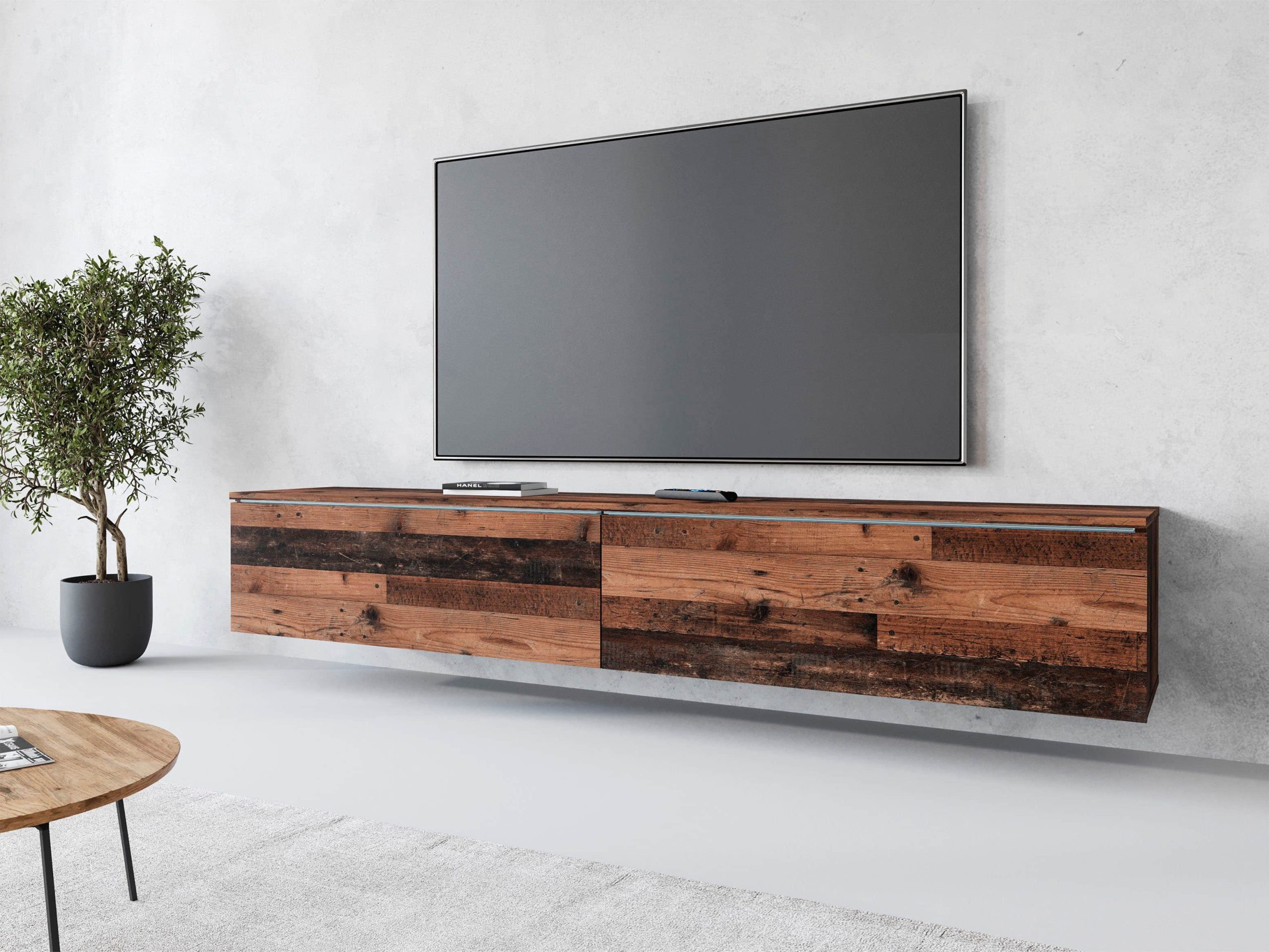 INOSIGN Lowboard »LOWBOARD VERA« – Moderner TV-Schrank 180 cm, grifflos, Beton-Optik, stehend/hängend, FSC®-Holzwerkstoff oldwood INOSIGN Kommoden & Sideboards