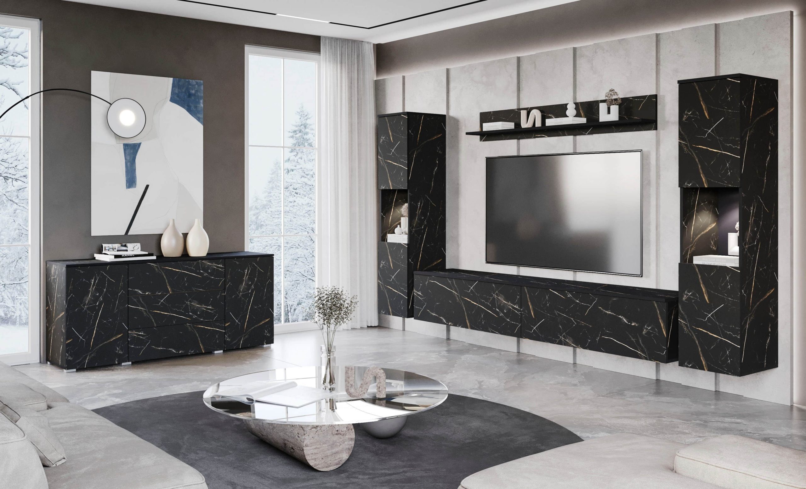 INOSIGN Sideboard »PARIS« 150cm | Moderne grifflose Kommode mit Push-to-open & variablen Fächern | Ideal für Wohnzimmer & Essbereich San Sebast INOSIGN Kommoden & Sideboards