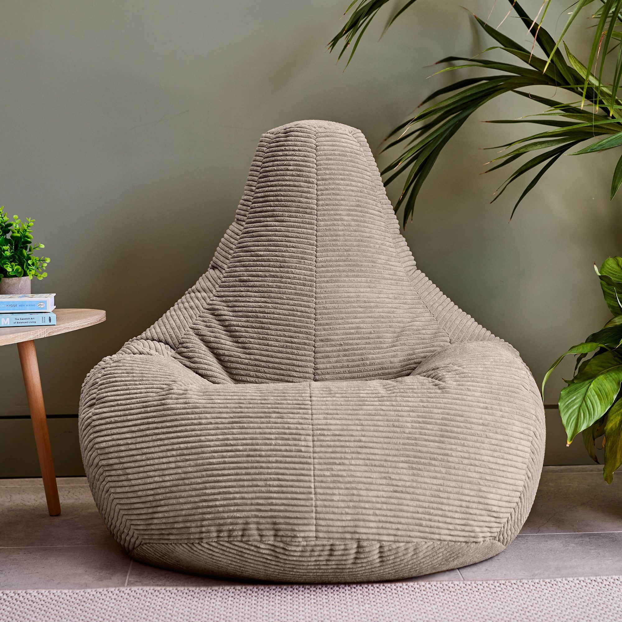 Icon® Dalton Cord Sitzsack mit Rückenlehne | Ergonomischer Loungesessel für Erwachsene & Kinder | Made in Germany | OEKO-TEX® zertifiziert beige Sessel icon