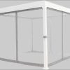 Gartenmöbel KONIFERA KONIFERA 'Palma' Premium Garden Pavilion with Slatted Roof - 300x300 cm or 400x300 cm - Includes 8 Side Panels & Mosquito Nets weiß