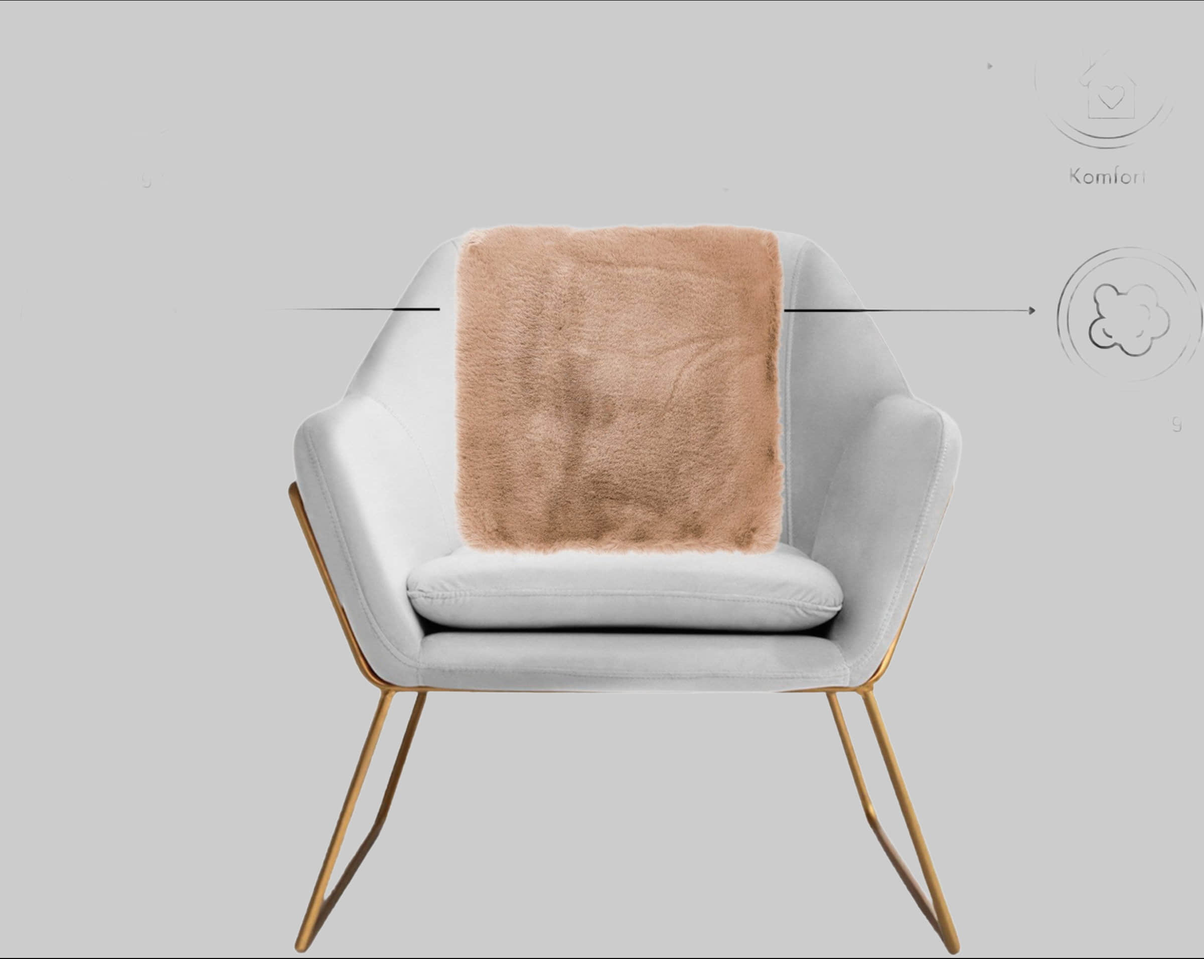 LUXOR living LUXOR living Dekokissen Novara | Premium Kunstfell-Kissen 40x40 cm | Ultra-weich mit Füllung | 12 Farben | Waschbar | Für Sofa & Bett braun Dekoration