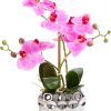 Leonique Dekoration Leonique Kunstpflanze 'Orchidee' 55 cm - Kunstorchidee im Keramiktopf (silber-weiß) | Bestseller mit 2500+ 4,5-Sterne-Bewertungen lila/silbe