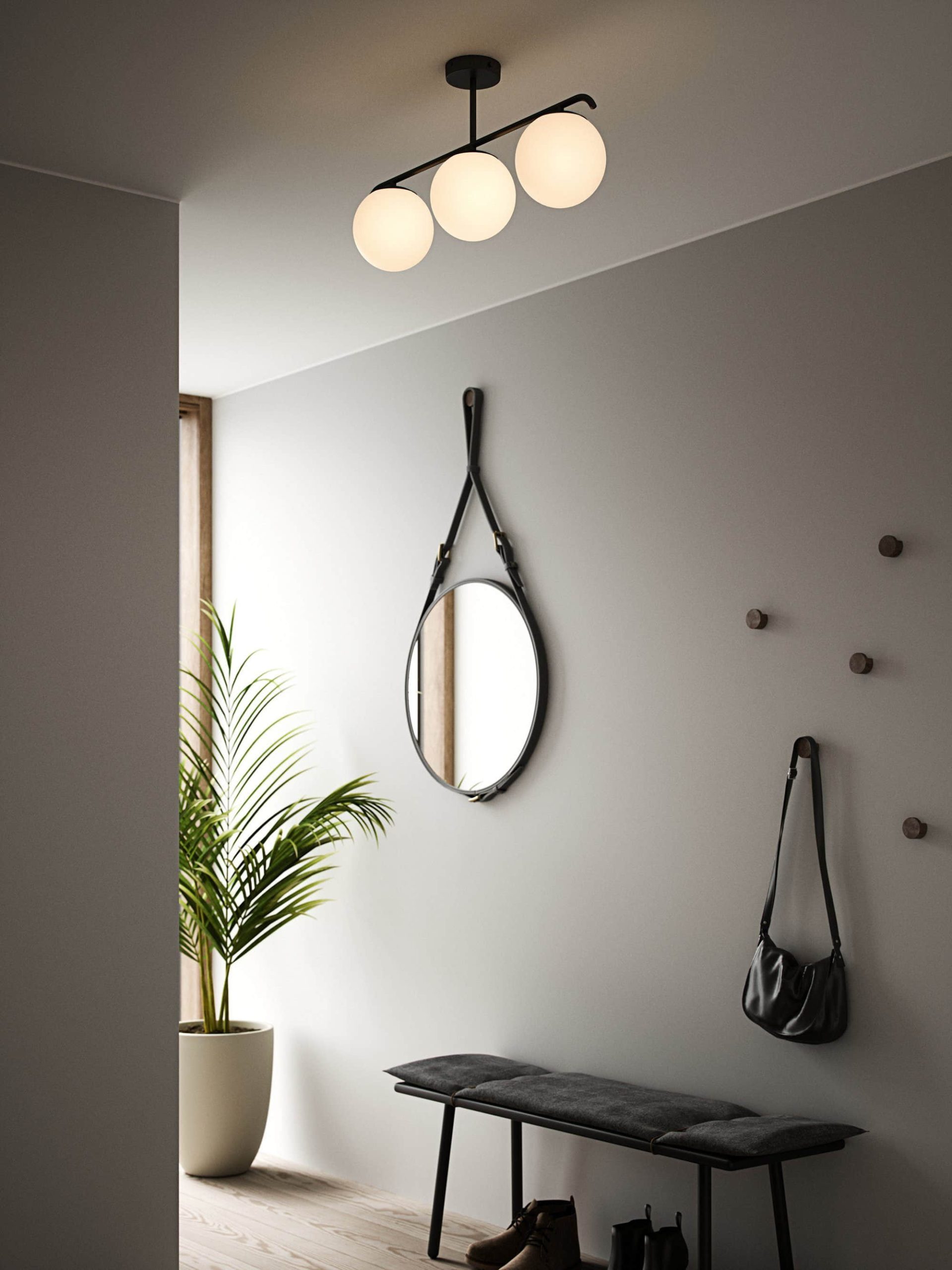 Nordlux GRANT 3-Light Pendant Lamp | Hand-Blown Glass Shades & Textile Cable | Adjustable Hanging Length | E14 Bulb Sockets (Bulbs Not Included) Schwarz Lampen Nordlux