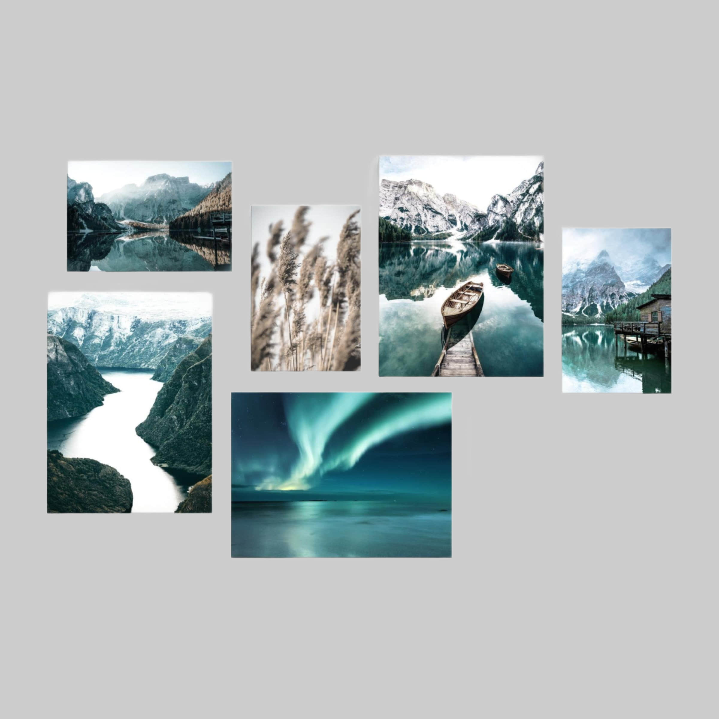 Novart Novart Wandbild-Set 'Landschaft See & Berge' 100x70 cm - Hochwertige Druckqualität - Aufhängfertig - Moderne Wanddekoration für Wohnzimmer & Schlafzimmer Dekoration