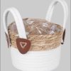 Premium Handwoven Seagrass Storage Basket with Cotton Rope Handles - 40cm Rustic Home Decor Organizer tegawo Dekoration