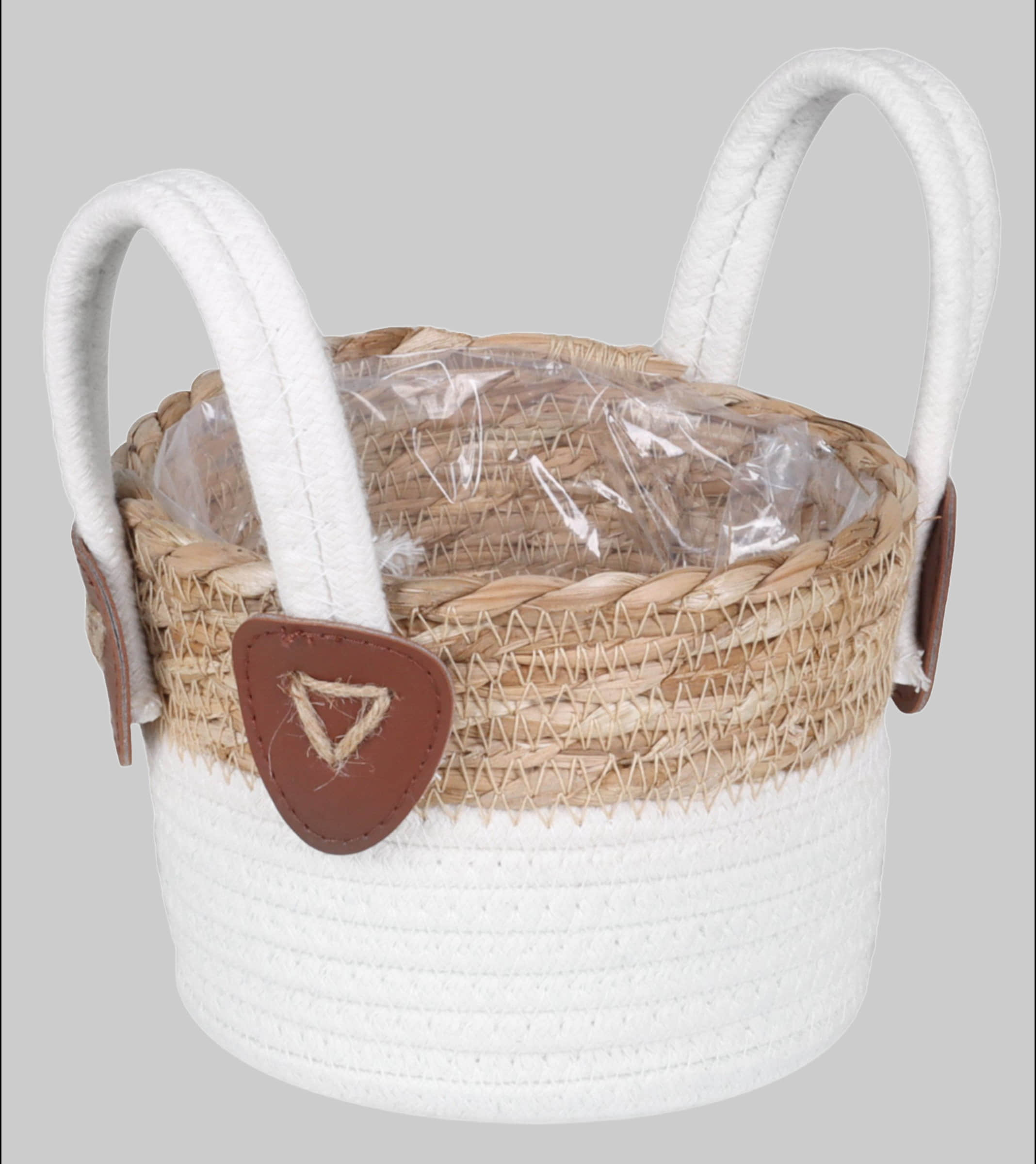 Premium Handwoven Seagrass Storage Basket with Cotton Rope Handles - 40cm Rustic Home Decor Organizer tegawo Dekoration
