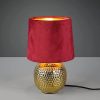 Reality Leuchten Lampen Reality Leuchten Billy LED Table Lamp - Dimmable Black Matte & Gold Night Light with Velvet Shade (26cm) - Warm White Lighting Rot-Gold