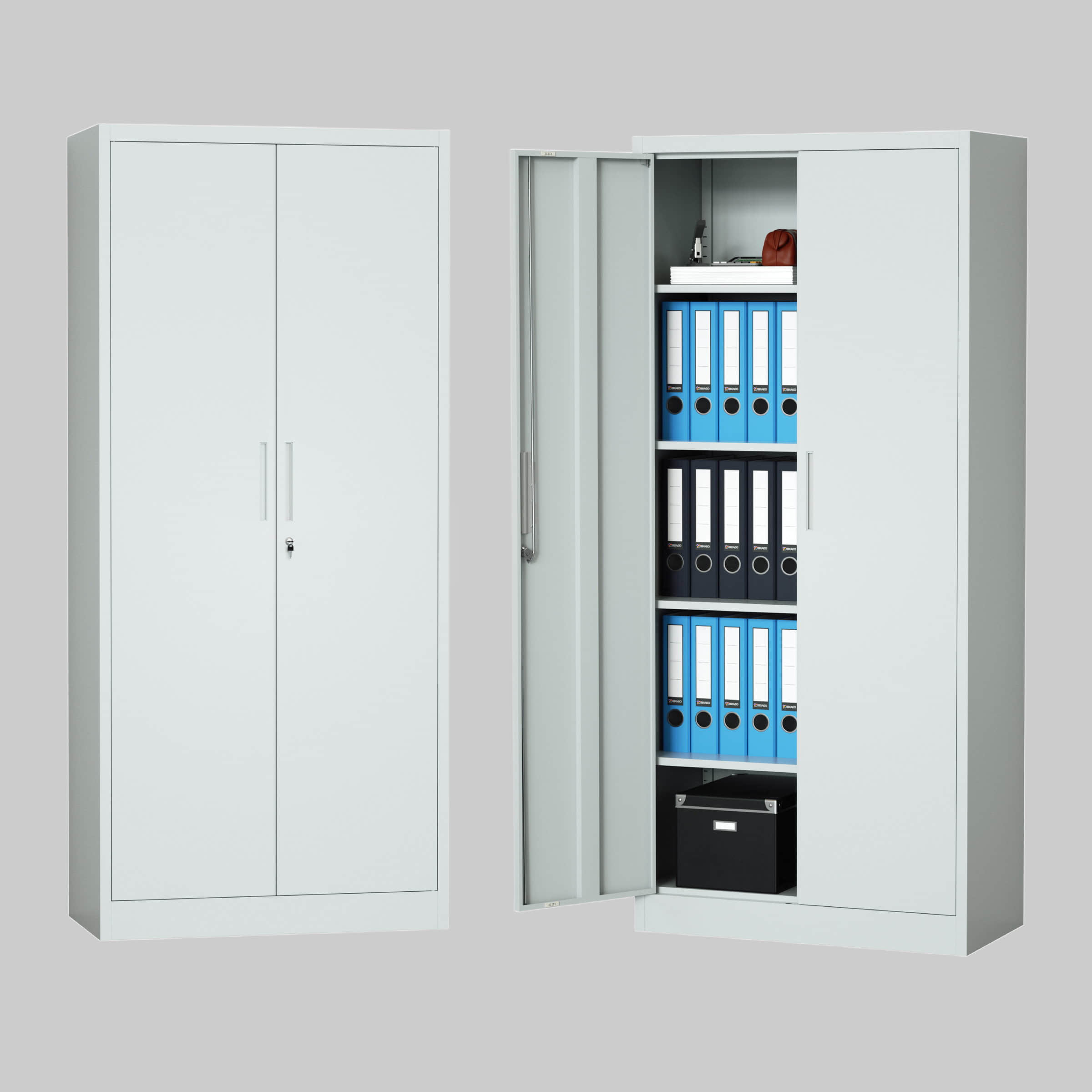 STEELSu00D8N Schränke STEELSØN Aktenschrank Regulus Grau | Höhenverstellbare Stahlschrank (168x80x40cm) mit Sicherheitsschloss - Ideal für Büro & Homeoffice Grau