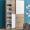 Schlafkontor Schwebetürenschrank 'Heimo/Fast' - Kleiderschrank & Garderobenschrank mit 6 Böden, ausziehbarer Kleiderstange & platzsparendem Design eichefarbe Schränke Schlafkontor