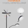 Tomons Modern LED Floor Lamp with Reading Light - Dimmable Stehleuchte, 3 Color Temperatures (3000K/4000K/6000K), Remote Control, Adjustable Arm - Silver Finish for Living Room & Bedroom Schwarz Tomons Lampen