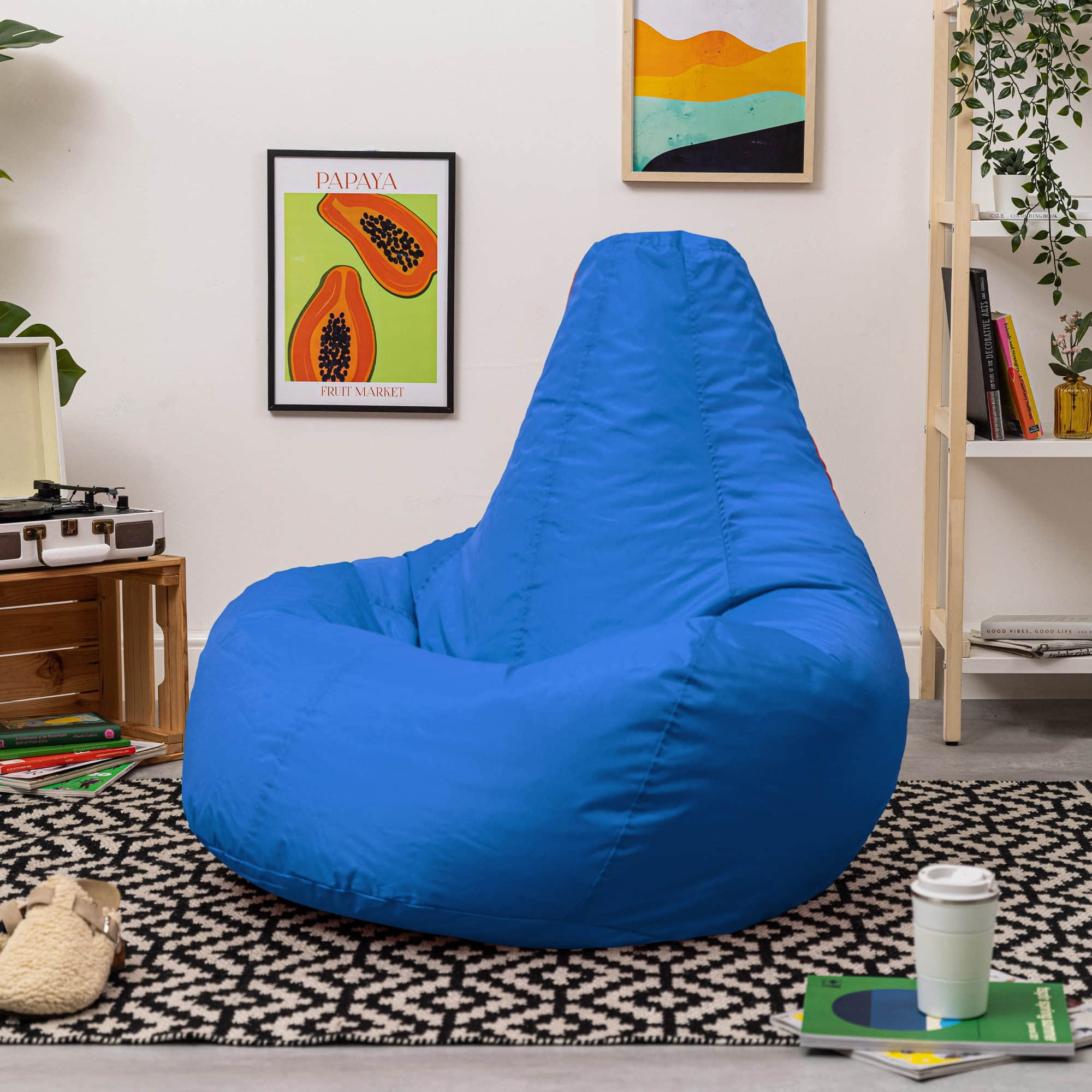 Veeva Recliner Gaming Sitzsack - Waterproof German-Made Bean Bag Chair with Ottoman for Adults & Kids blau Veeva Sessel