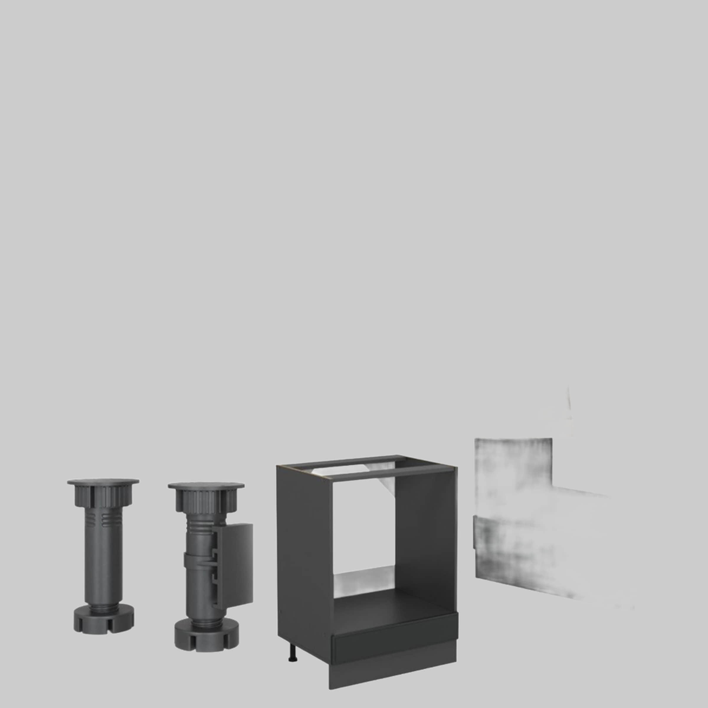 Vicco R-Line Herdumbauschrank 60 cm - Hochwertiger Ofenschrank in Artisan-Eiche | Modularer Küchenumbauschrank mit höhenverstellbaren Füßen | Made in Germany Anthrazit Schränke Vicco
