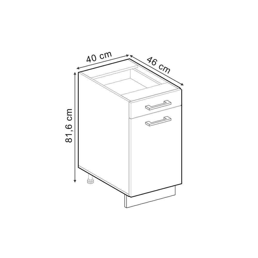 Vicco Vicco R-Line Unterschrank Anthrazit 60 cm ohne Arbeitsplatte | Modulares Küchensystem | Höhenverstellbar | Langlebiges Küchenmöbel Blau-Grau Schränke