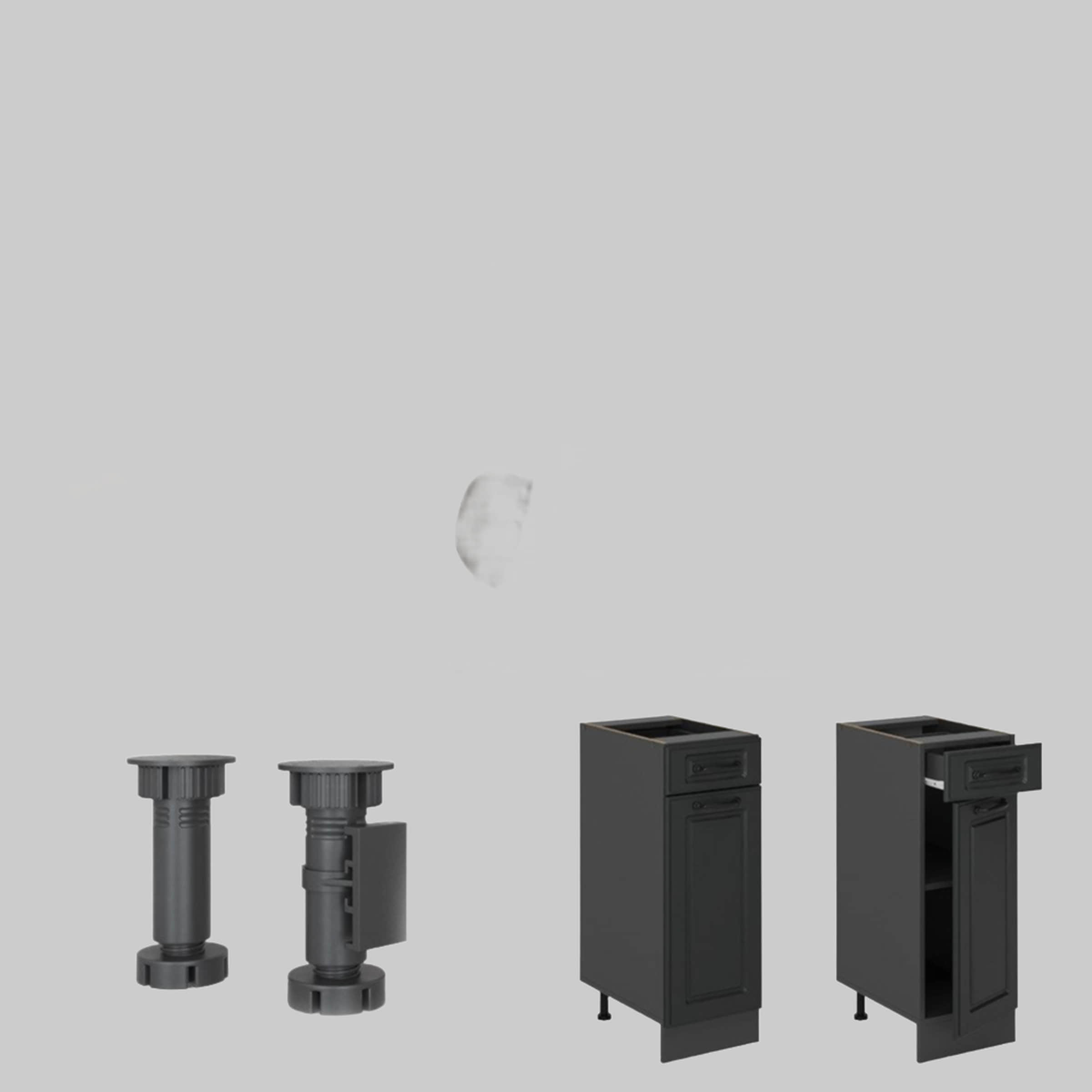 Vicco R-Line Unterschrank Anthrazit 60 cm ohne Arbeitsplatte | Modulares Küchensystem | Höhenverstellbar | Langlebiges Küchenmöbel Anthrazit Schränke Vicco