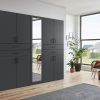Wimex Schränke Wimex Drehtürenschrank Taiga | Moderner Kleiderschrank mit Spiegel & Schubladen | 3 Innenausstattungsvarianten | 225/270cm Breite | Made in Germany graphit