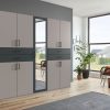 Schränke Wimex Wimex Drehtürenschrank Taiga | Moderner Kleiderschrank mit Spiegel & Schubladen | 3 Innenausstattungsvarianten | 225/270cm Breite | Made in Germany sandgrau