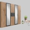 Wimex Wimex Kleiderschrank Diver | Drehtürenschrank mit Spiegel & Schubladen | 225cm oder 270cm Breite | 3 Innenausstattungsvarianten | beige/plankeneichefarben/graphit | Bestseller Schlafzimmerschrank plankeneic Schränke