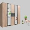 Schränke Wimex Wimex Kleiderschrank Diver | Drehtürenschrank mit Spiegel & Schubladen | 225cm oder 270cm Breite | 3 Innenausstattungsvarianten | beige/plankeneichefarben/graphit | Bestseller Schlafzimmerschrank strukturei