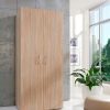 Wimex Multiraumkonzept Schrank 2-Türig Weiß | 40x80x185 cm | 5 Einlegeböden | Hochwertiger Holzwerkstoff | Stauraumwunder für Schlafzimmer & Flur Eiche säge Schränke Wimex