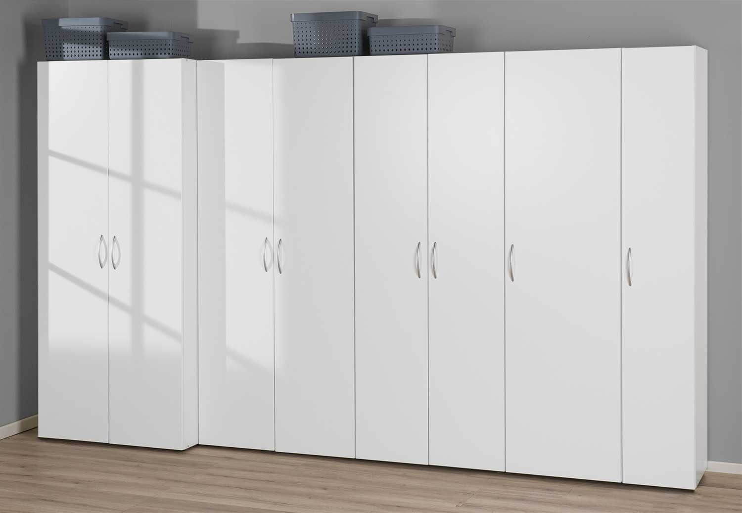 Wimex Multiraumkonzept Schrank 2-Türig Weiß | 40x80x185 cm | 5 Einlegeböden | Hochwertiger Holzwerkstoff | Stauraumwunder für Schlafzimmer & Flur unbekannt Schränke Wimex