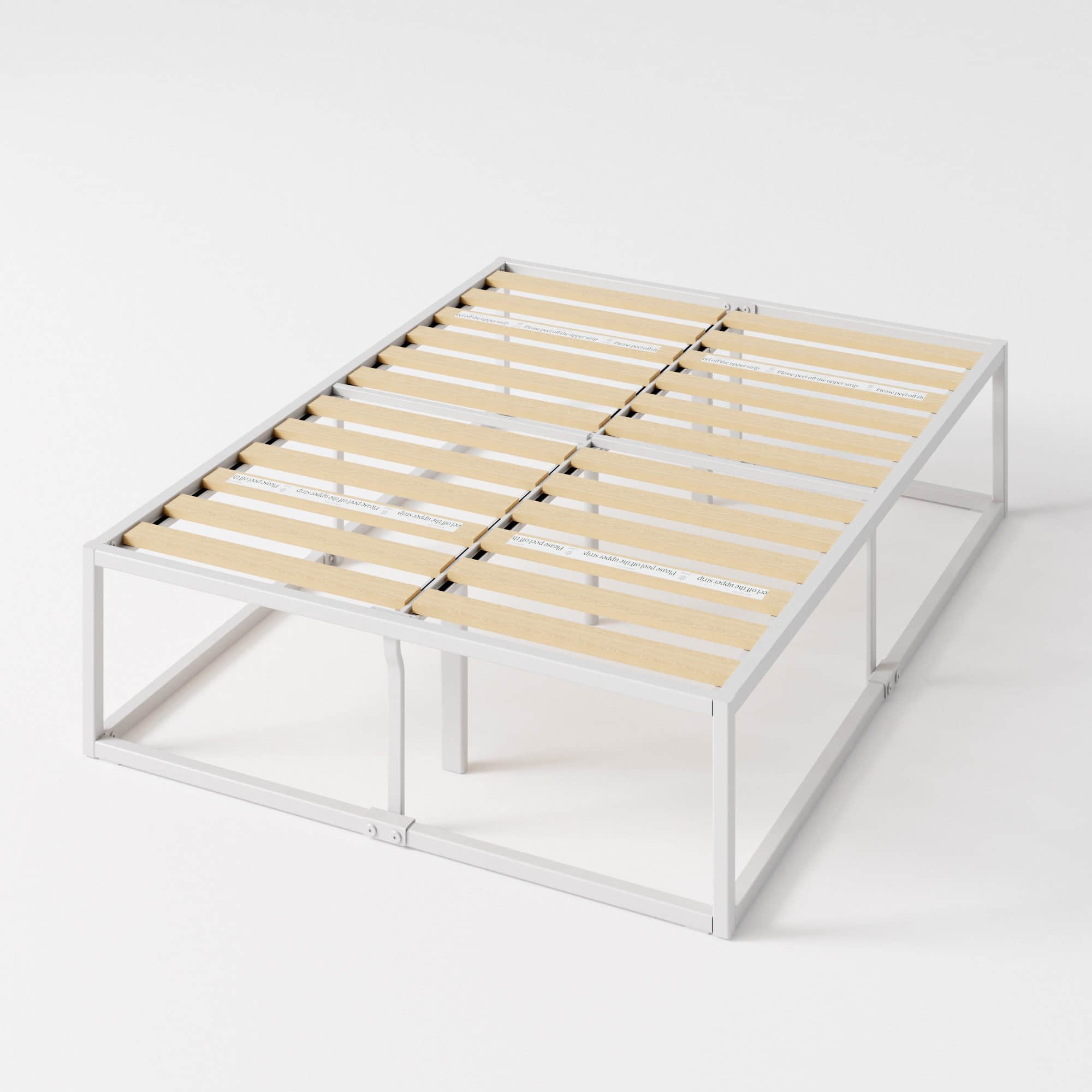 Betten ZINUS ZINUS Joseph Metallbettgestell mit Holzlattenrost | Modernes Platform-Bett mit Stauraum | Einfache Montage | 5-Jahres-Garantie | 90x200cm/140x200cm/180x200cm Weiß