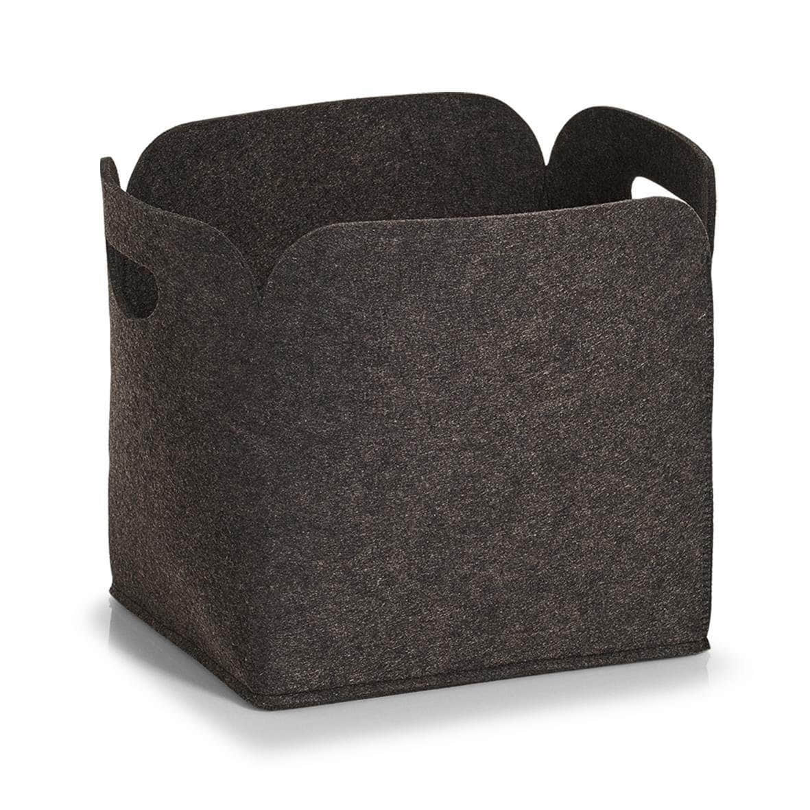 Zeller Present Aufbewahrungsbox aus Filz | 30x24x30 cm | Grau | Hochwertige Aufbewahrungslösung mit Griffen anthrazit Aufbewahrung Zeller Present