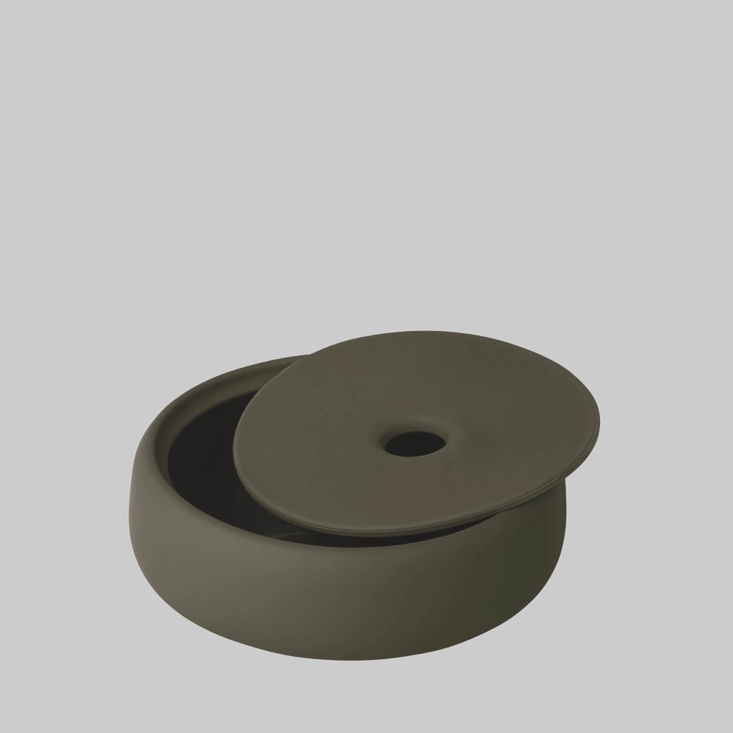 blomus blomus SONO Aufbewahrungsdose - Hochwertige Keramik-Dose mit Silikon-Deckel (12cm Ø) - Moderner Organizer für Bad, Büro & Haushalt - 6 Farben wählbar Tarmac Aufbewahrung