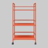 Tische loft24 loft24 Industrial Metal Serving Cart - 3-Tier Mobile Bar Trolley with Lockable Wheels (43cm Wide, Mint Finish) orange