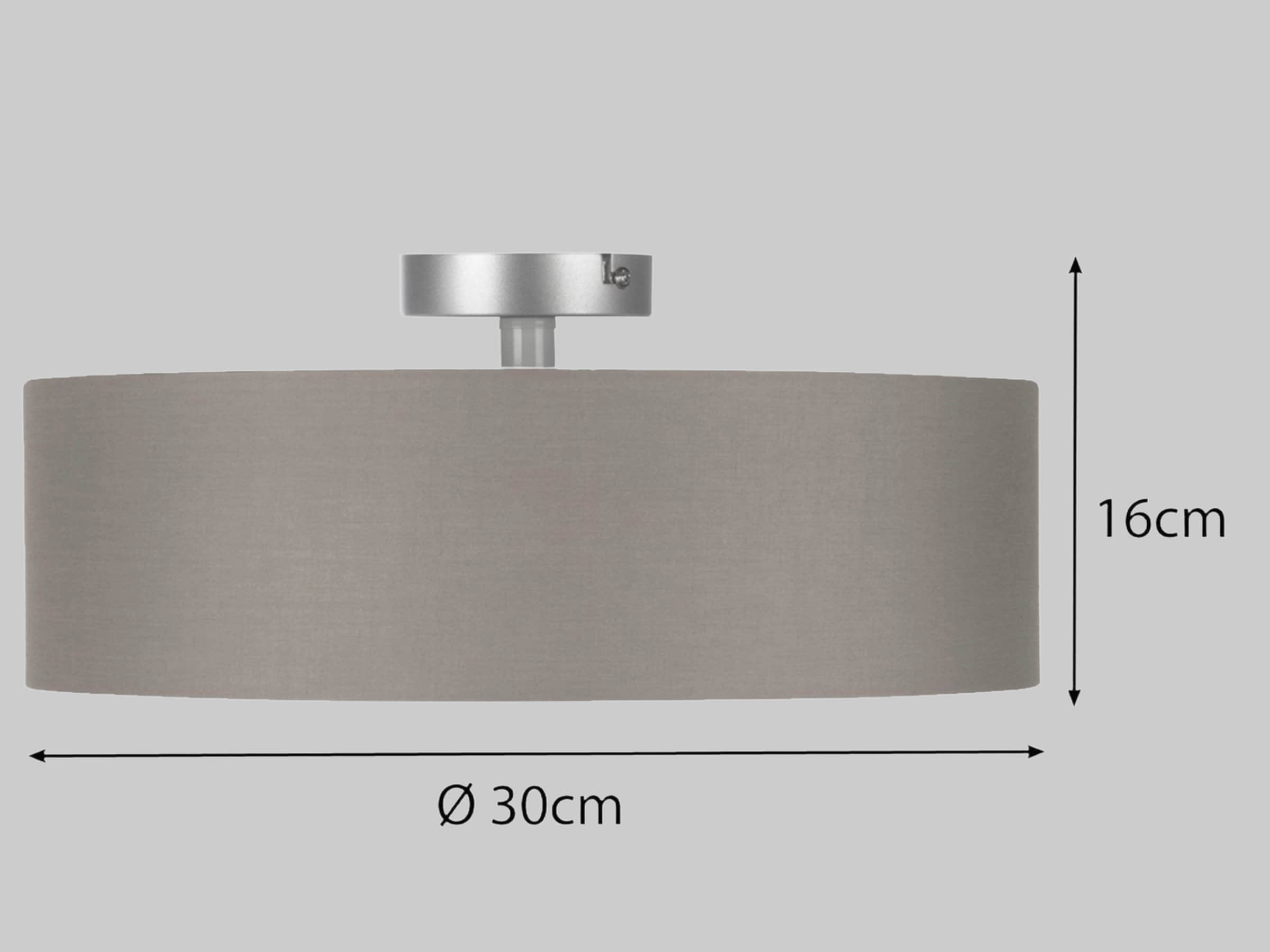 meineWunschleuchte CALMA Deckenleuchte mit Stoffschirm (Ø30cm, braun-grau) – 2x E14, dimmbar, 16cm Höhe, ohne Leuchtmittel | Moderne Wohnzimmerlampe Braun-Grau Lampen meineWunschleuchte